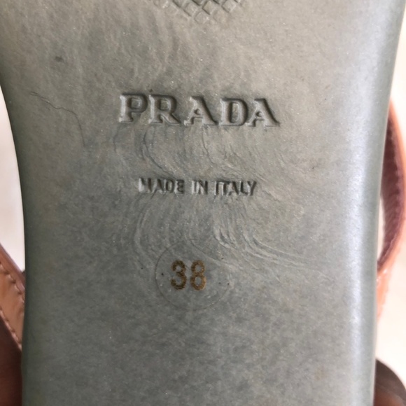 Prada Ladies Mauve Pink Kitten Heel Sandals Size 38 - Picture 15 of 16